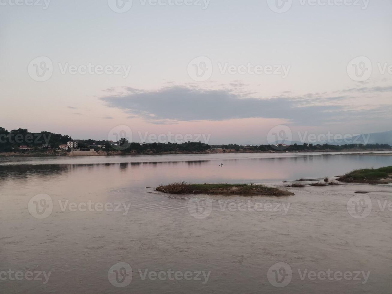 peace of riverside view in board city on sky background photo