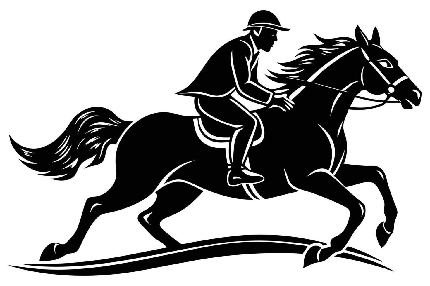 silhouette Horse Racing vector