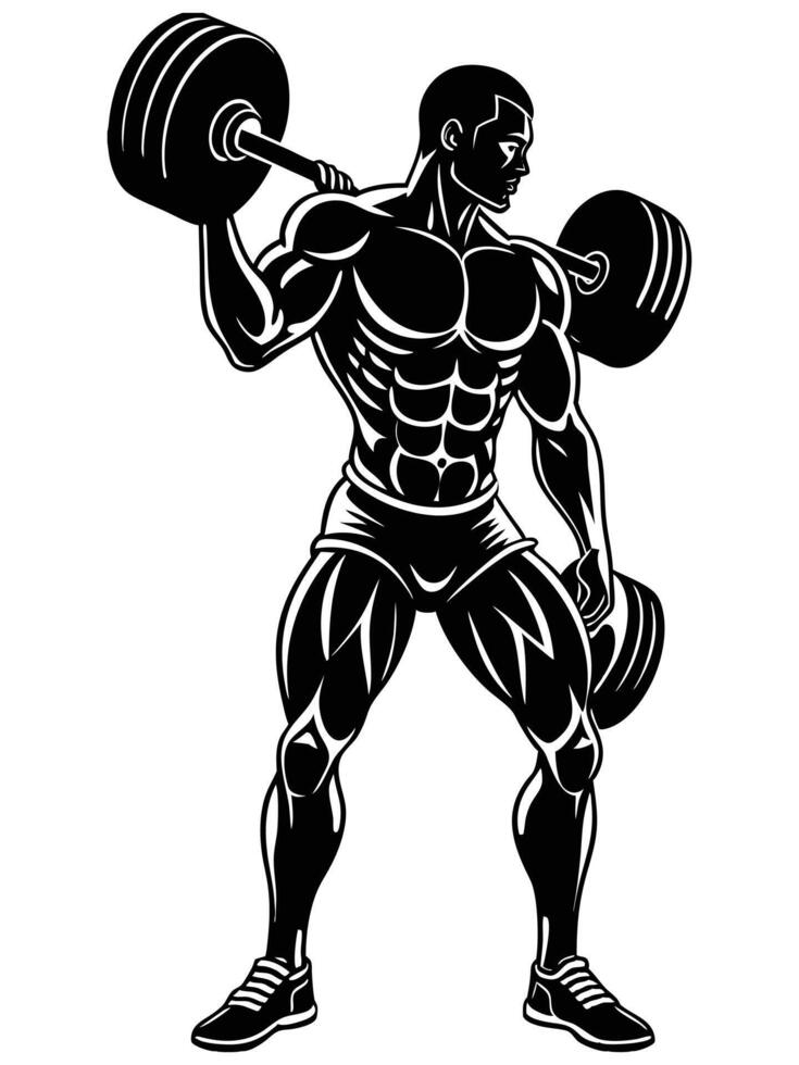 a man Weight Lifter Silhouette vector
