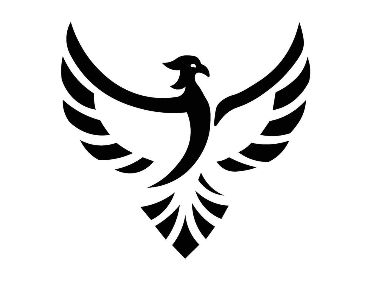 black elegent bird logo vector