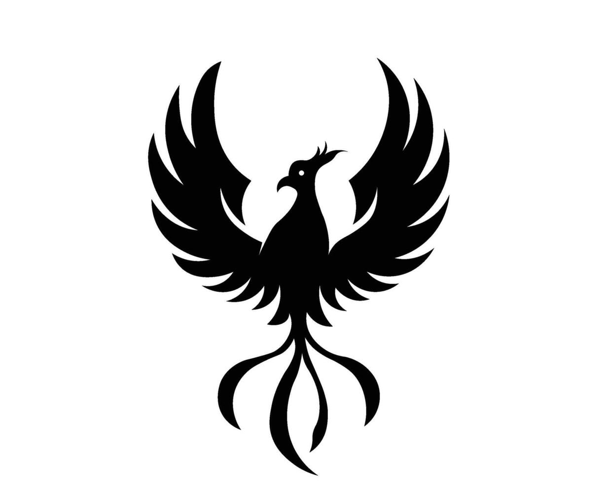 black silhoutte modern style bird vector