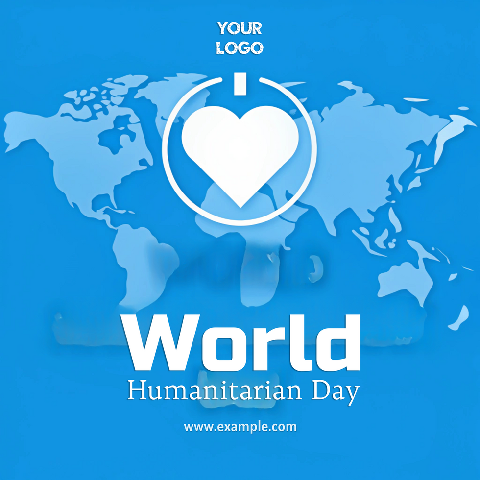 Global outreach for World Humanitarian Day with heart symbol psd