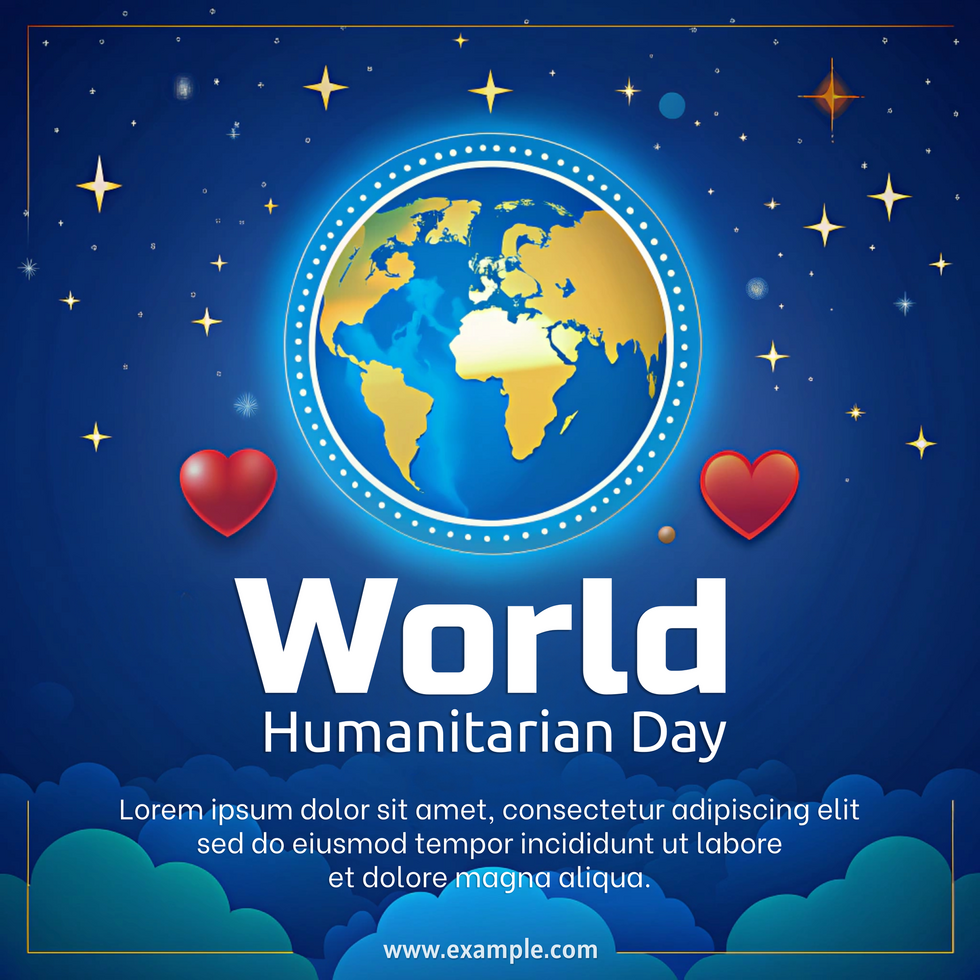 Celebrating World Humanitarian Day with global unity and compassion psd