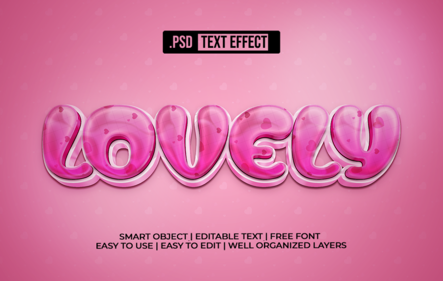 Lovely 3D Text Effect psd