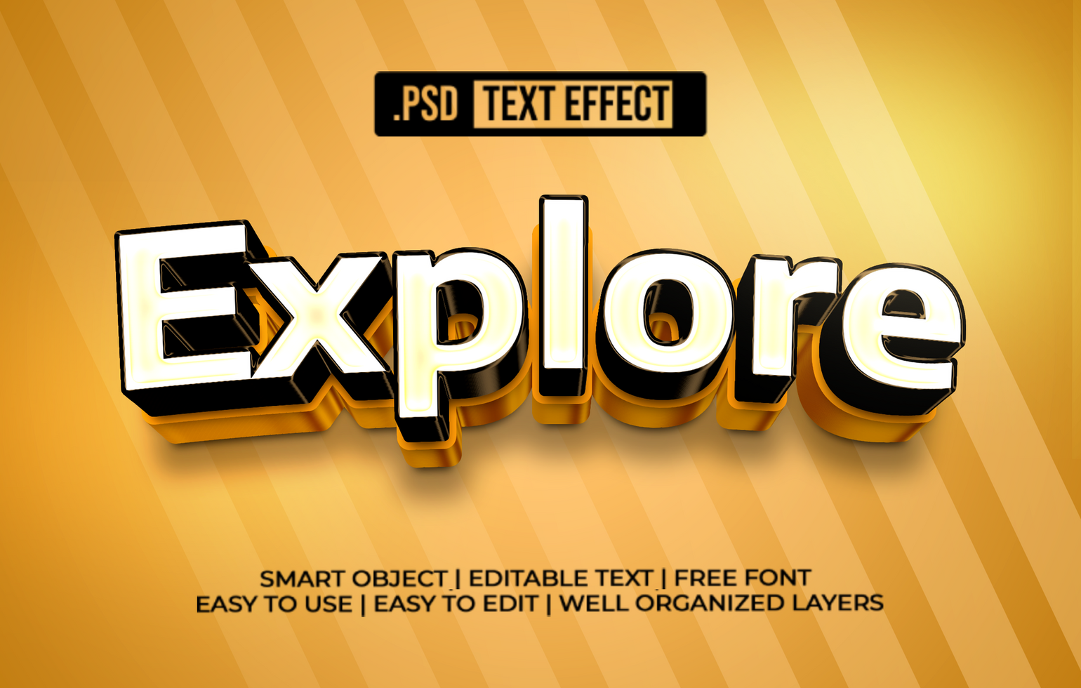Explore 3D Text Effect psd