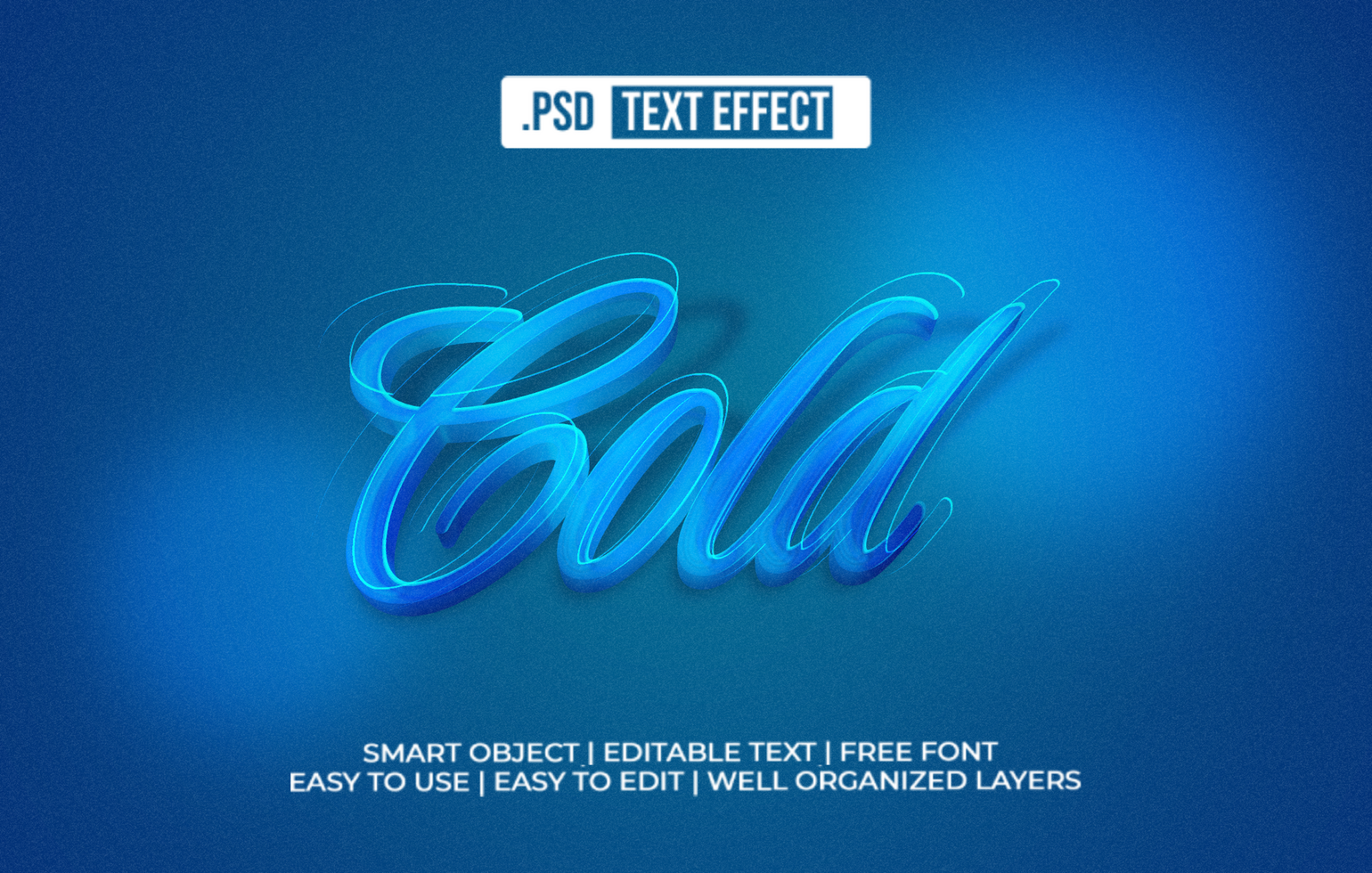 Cold 3D Text Effect psd