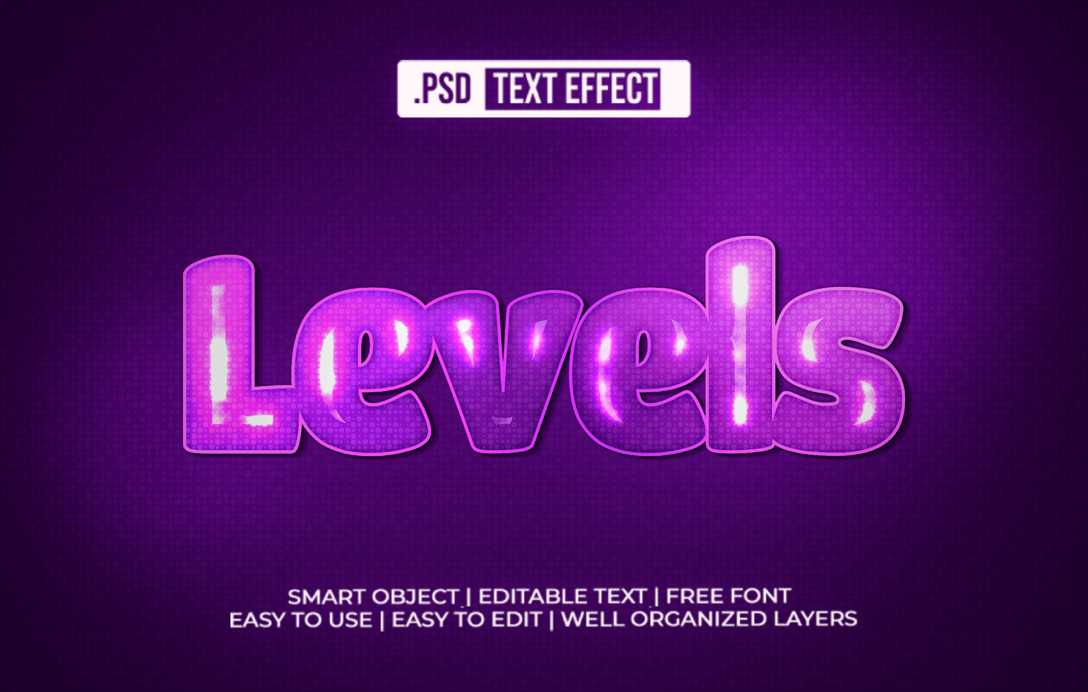 Levels 3D Text Effect psd