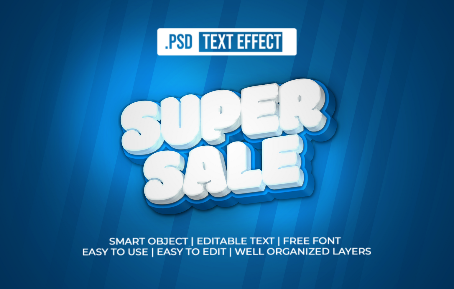 Super Sale 3D Text Effect psd
