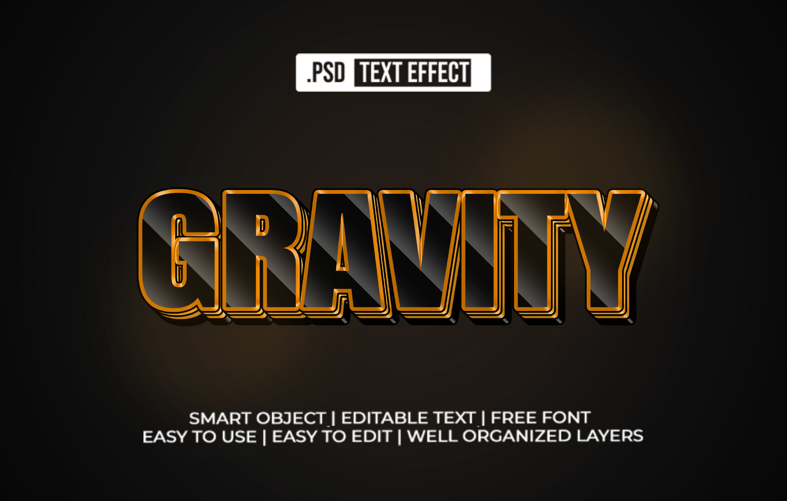 Gravity 3D Text Effect psd