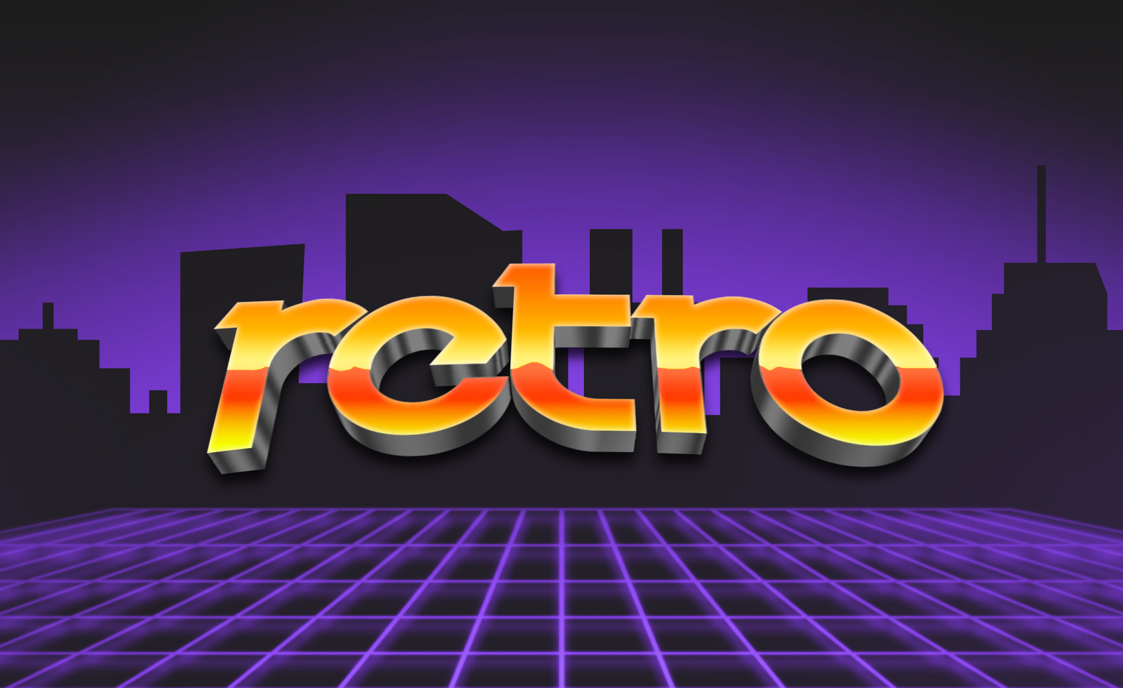 Retro Text Effect psd