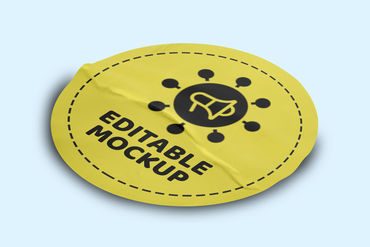 Creative Round Sticker Mockup Design Template Label Tag psd