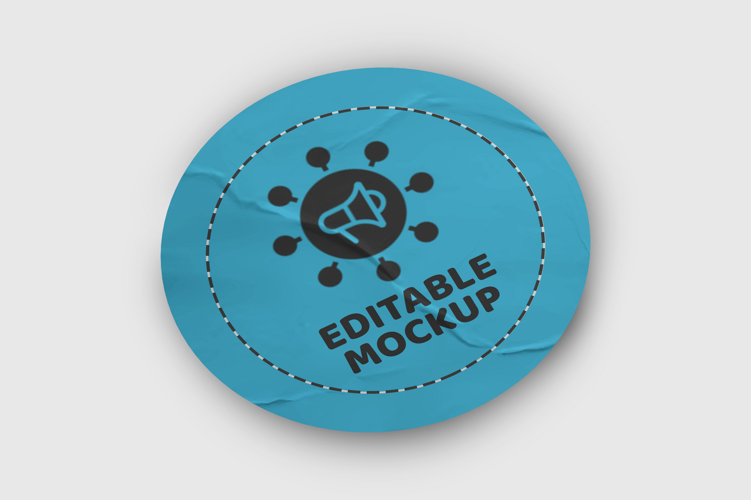 Promotional Glued Paper Round Sticker Mockup Design Template psd