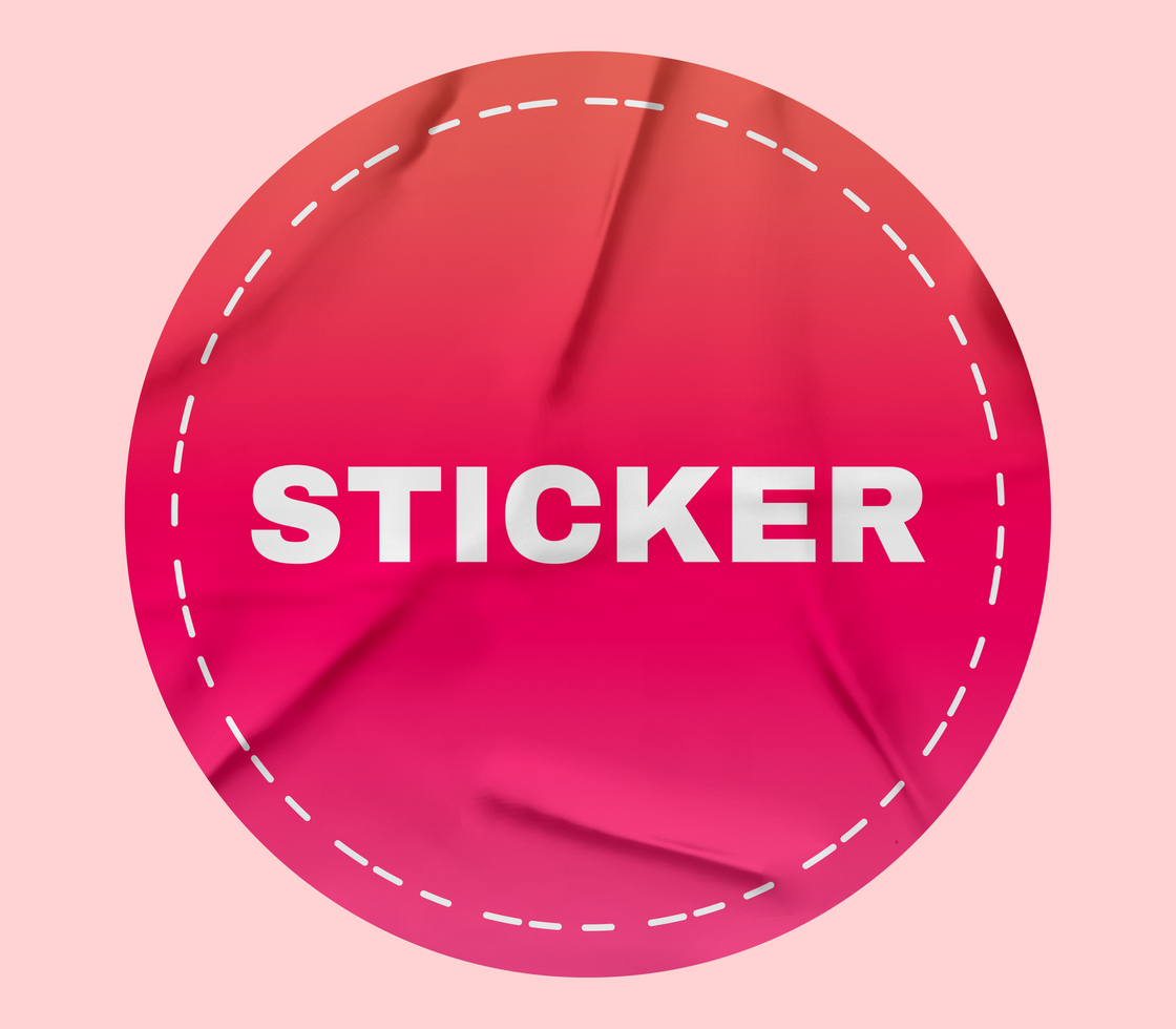 Promotional Round Sticker Mockup Design Template Label Tag psd