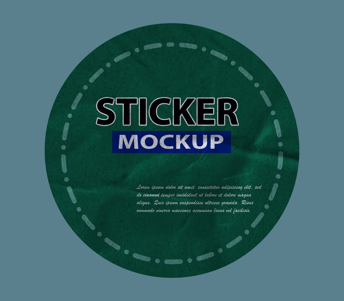 Realistic Round Sticker Mockup Design Template Label Tag psd