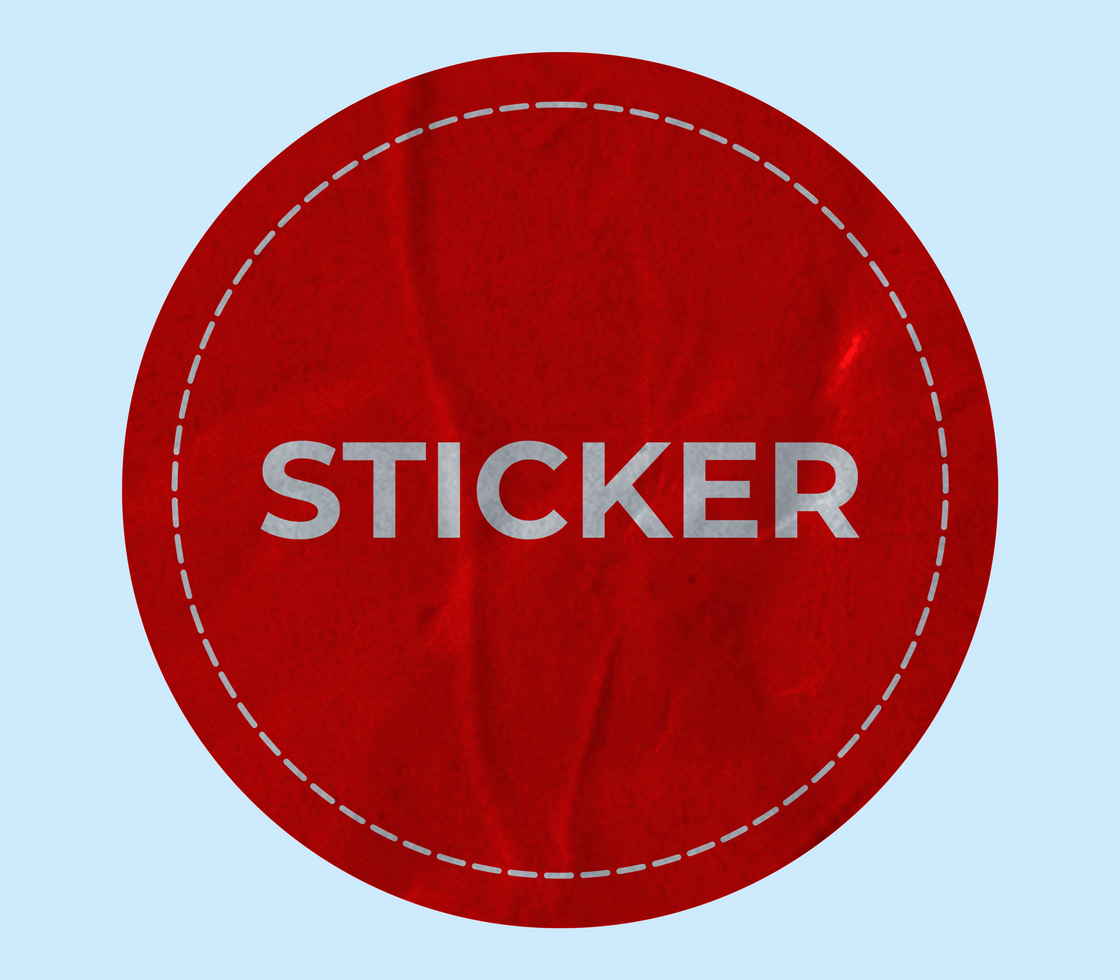 Realistic Red Sticker Mockup Design Template psd