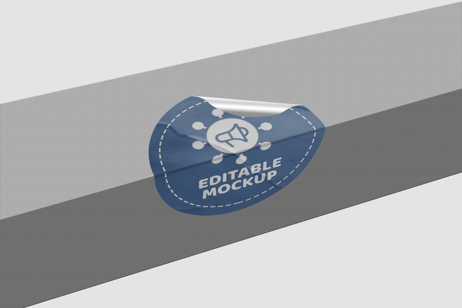 Realistic Glued Fold Sticker Mockup Template psd
