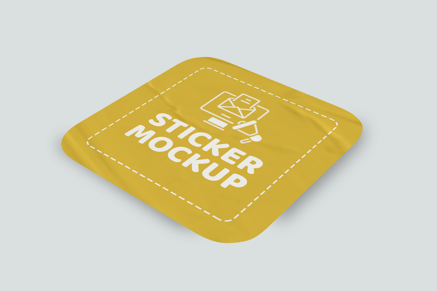 Realistic Round Sticker Mockup Design Template Promotional Label psd