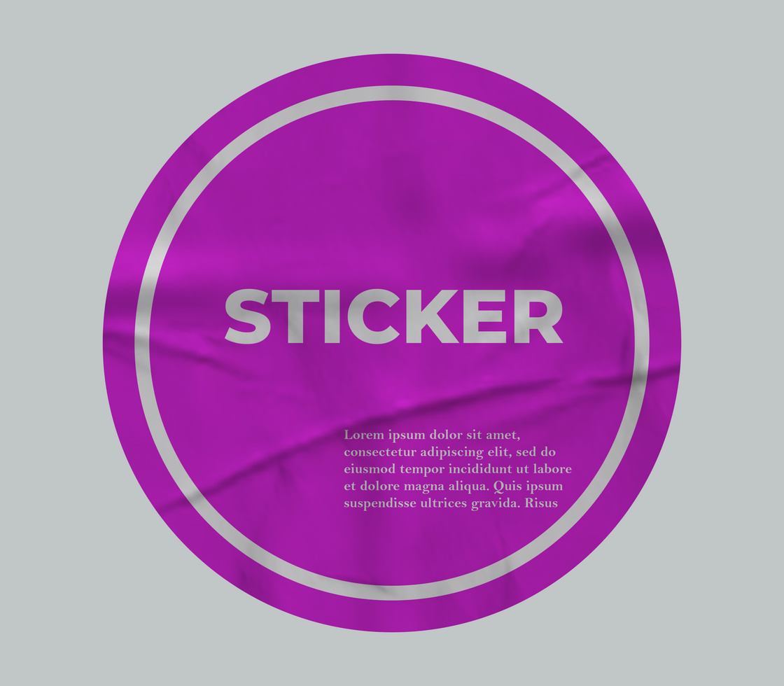 Glued Paper Sticker Mockup Template psd