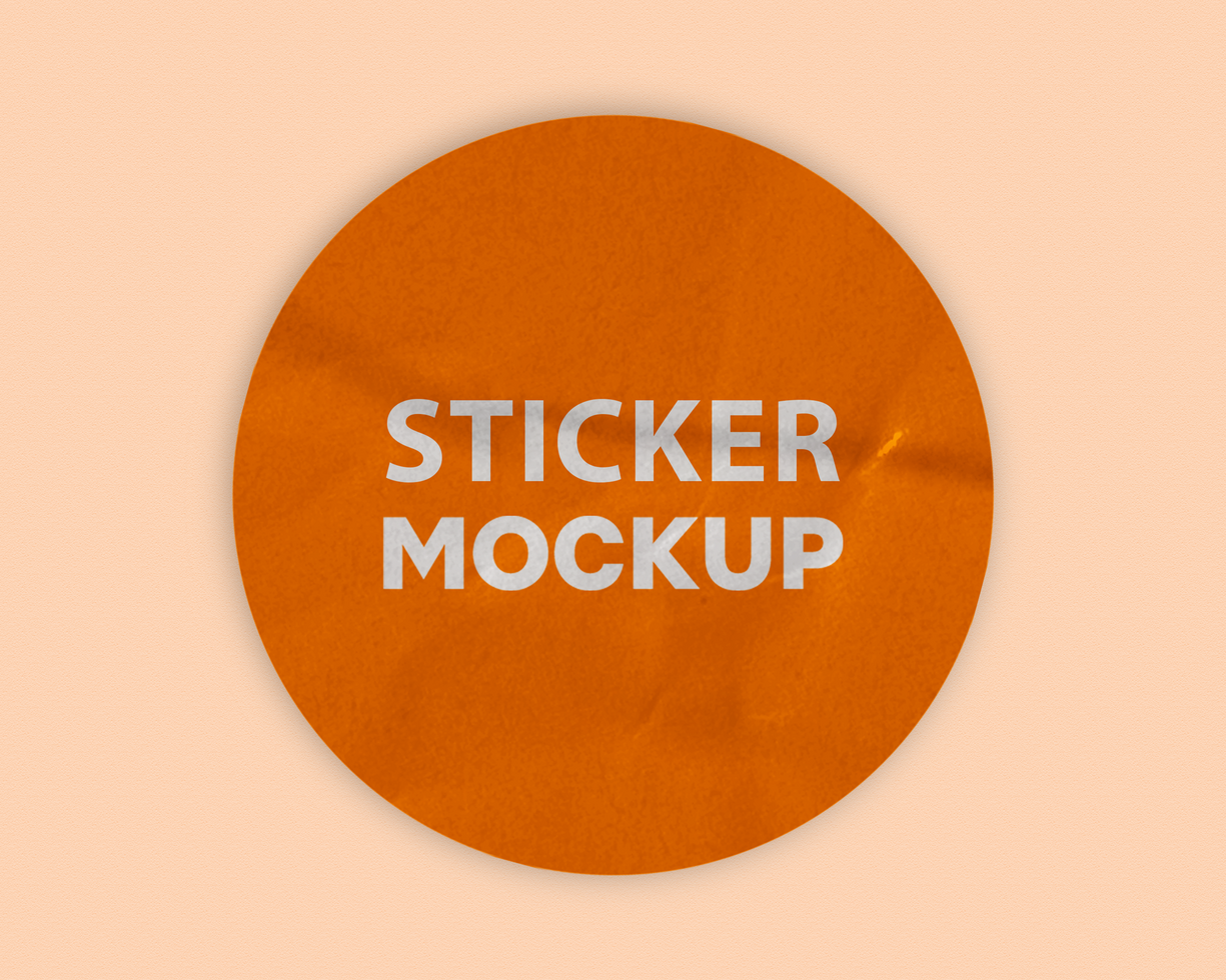 Glossy Round Sticker Mockup Design Template psd