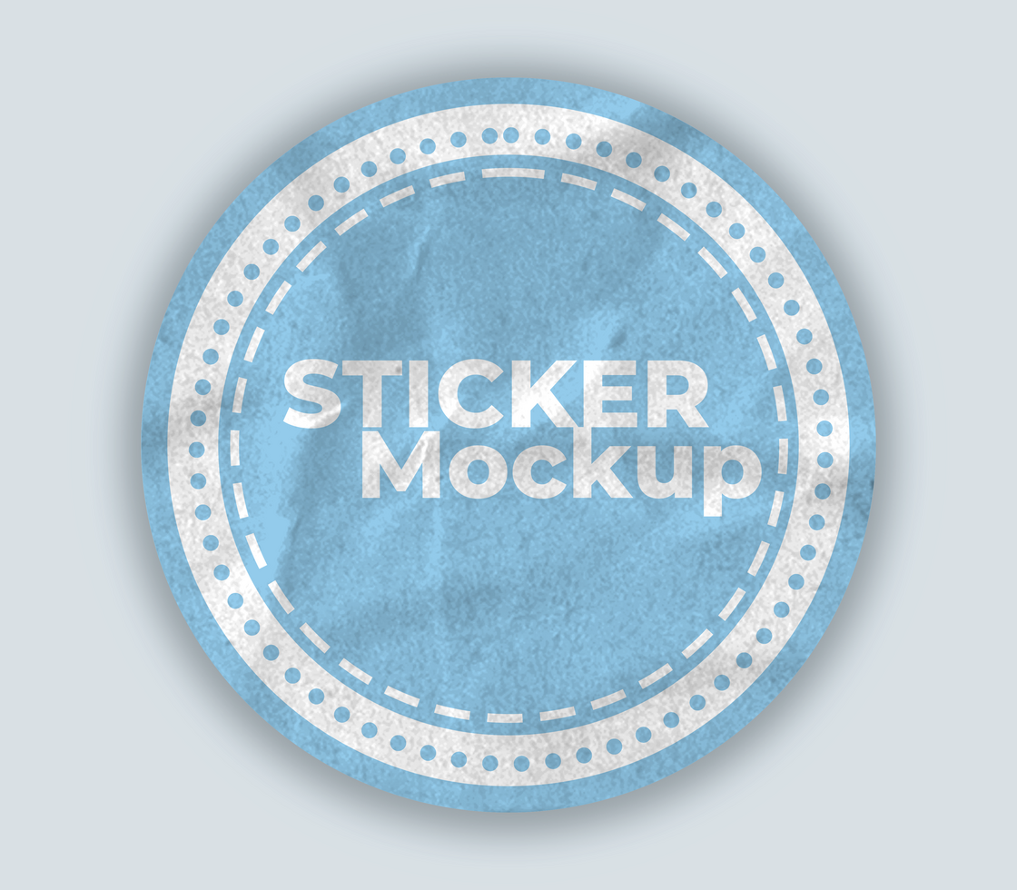 Creative Glossy Round Sticker Mockup Design Template psd