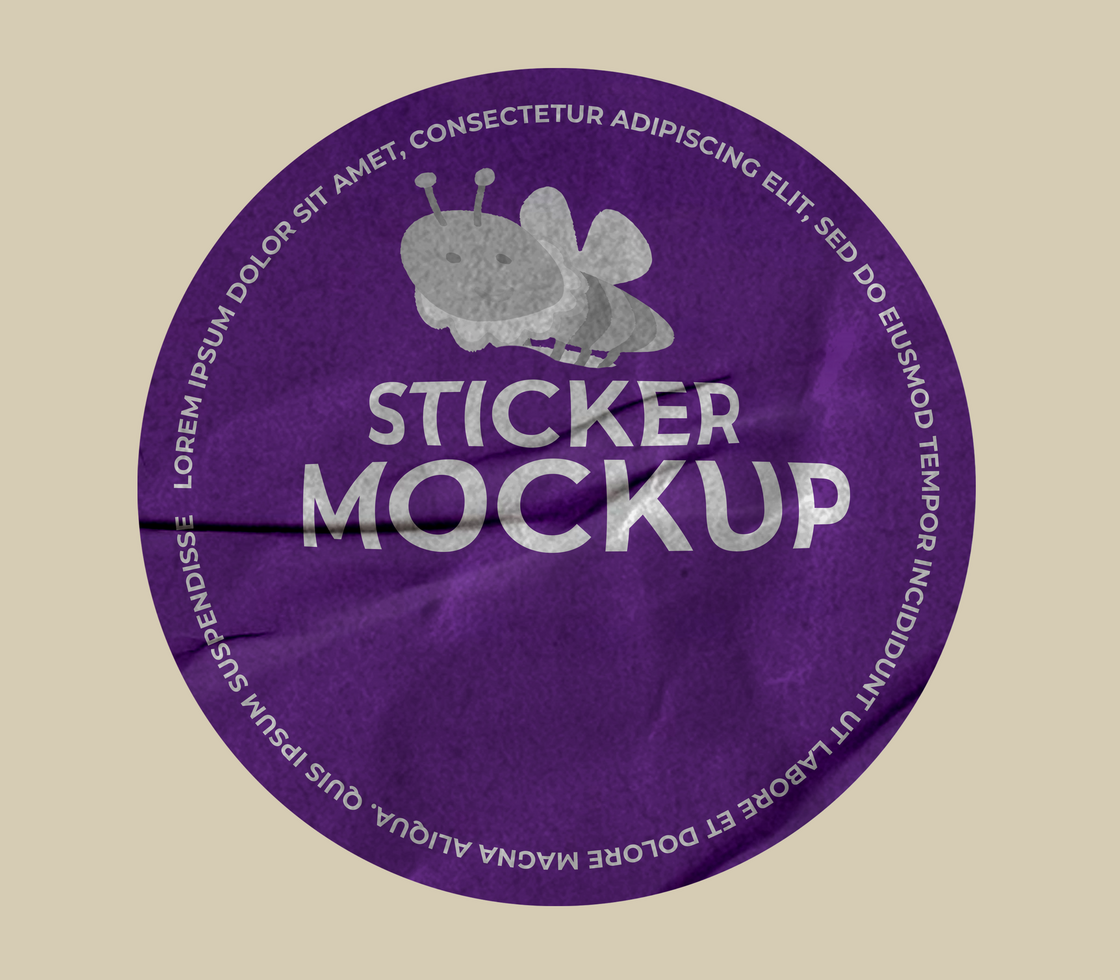 Realistic Label Tag Round Sticker Mockup Design Template psd