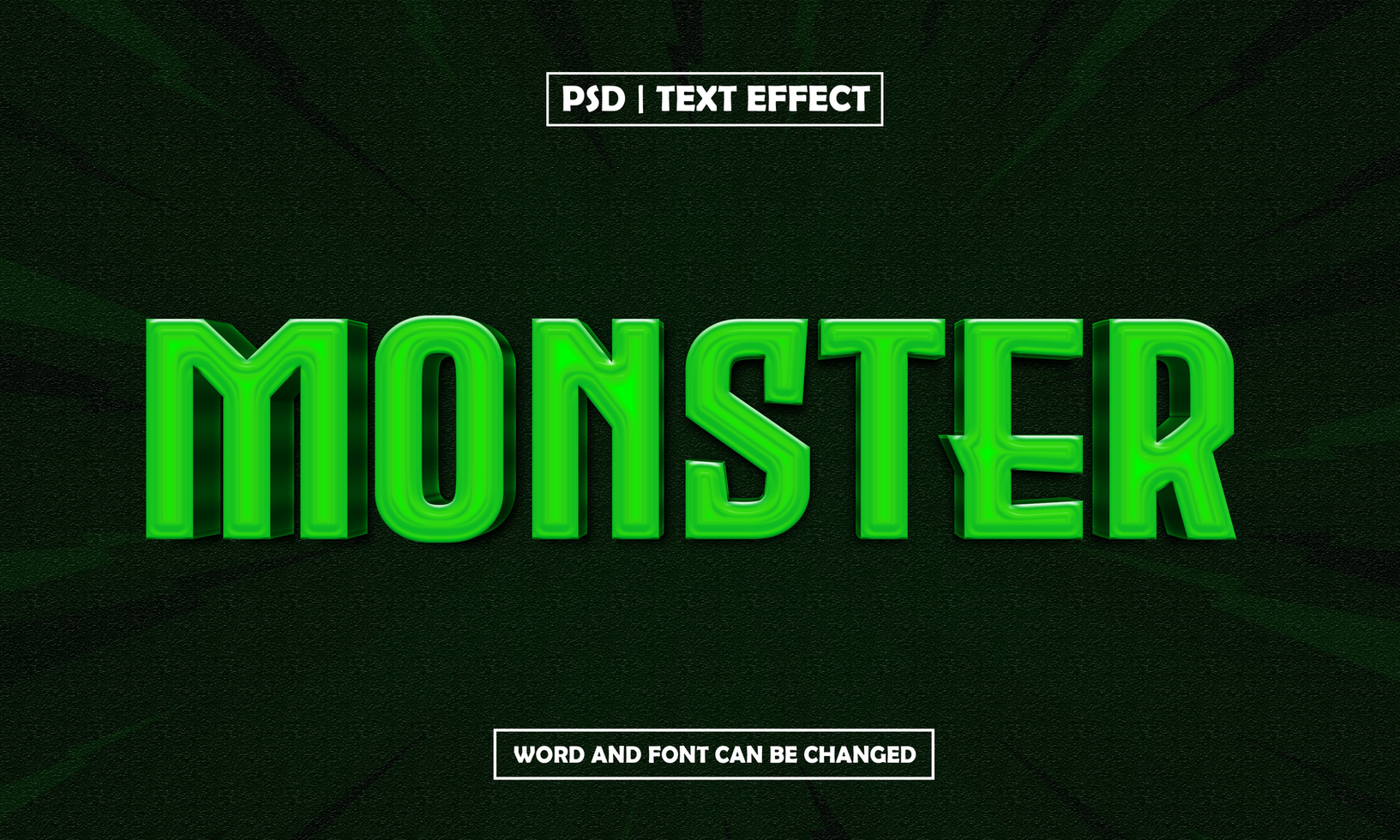 monster style editable text effect psd