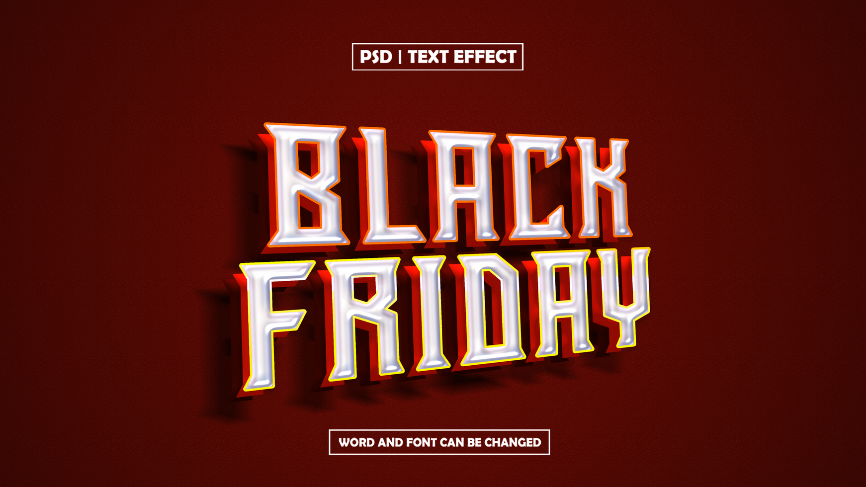 black friday text effect psd