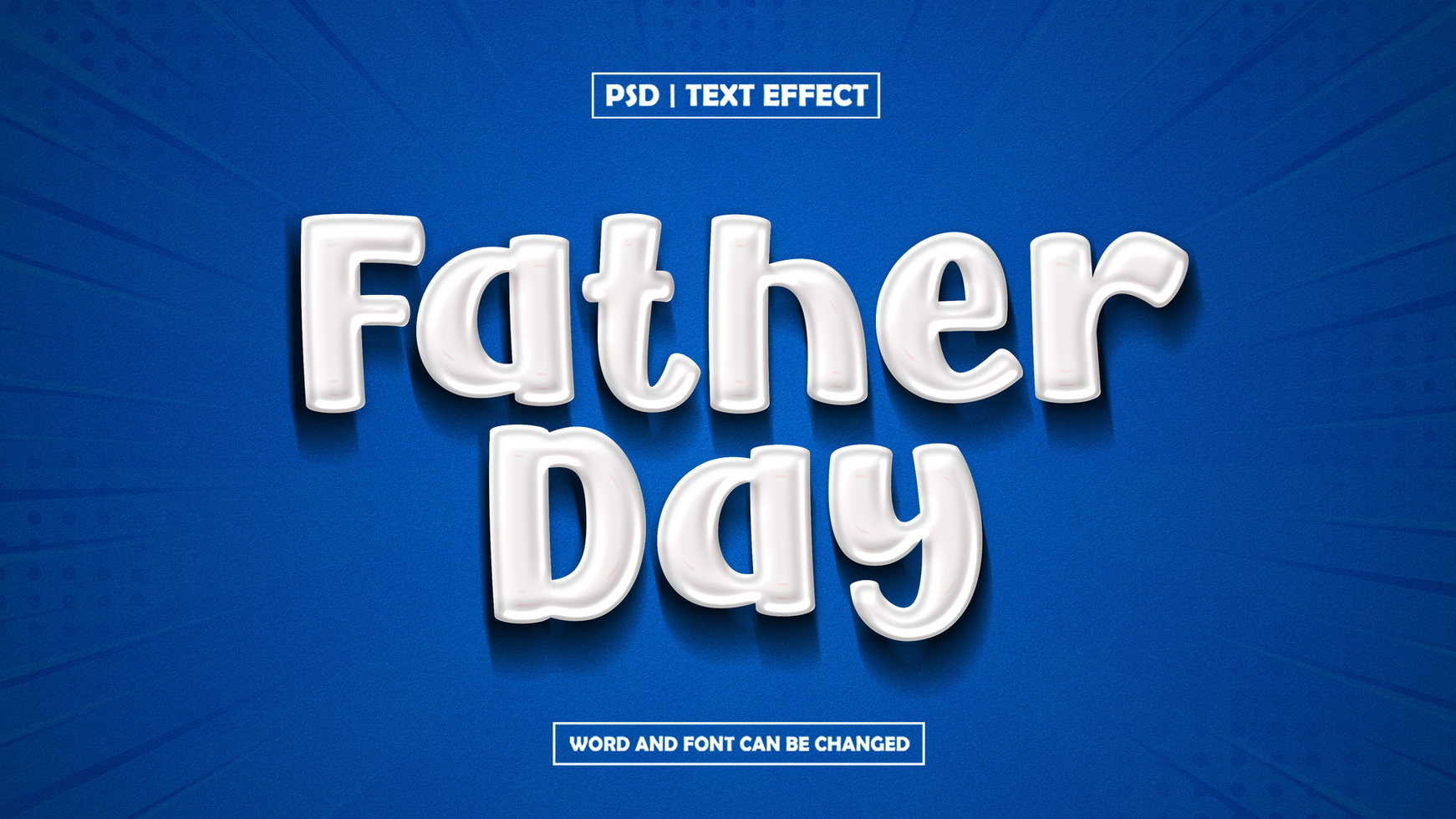 father day blue style text effect psd