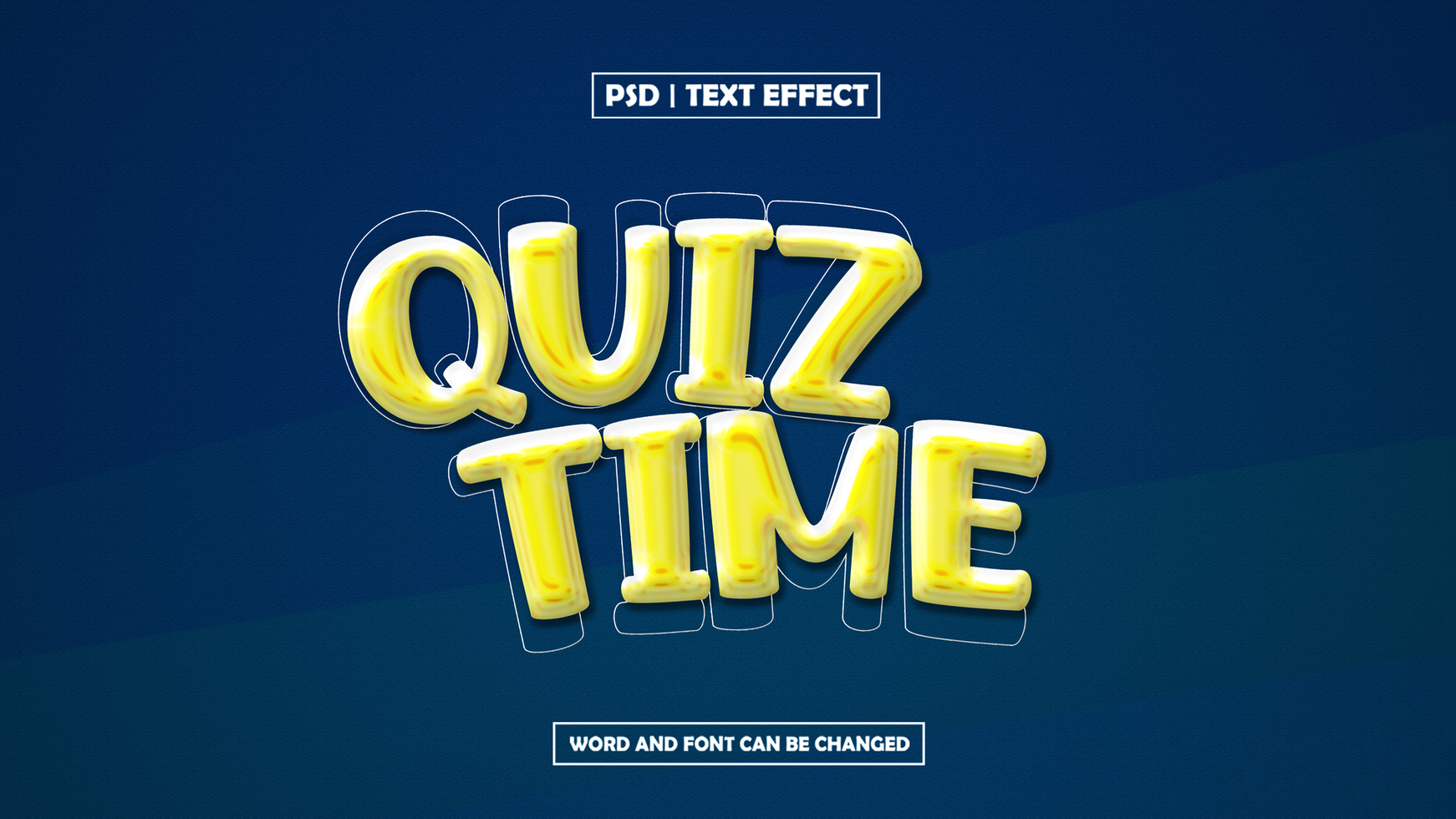 quiz time text effect psd