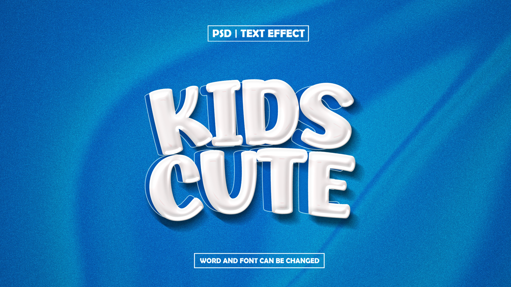 kids cute 3d text effect psd