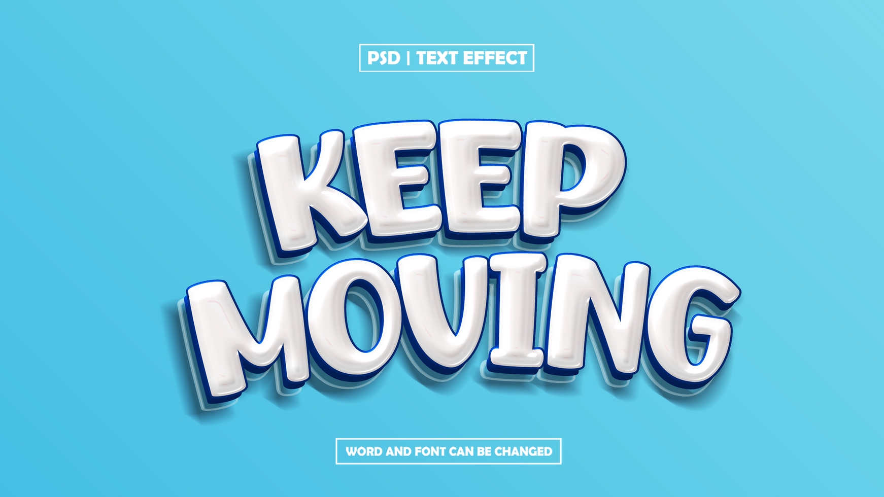 keep moving text effect psd