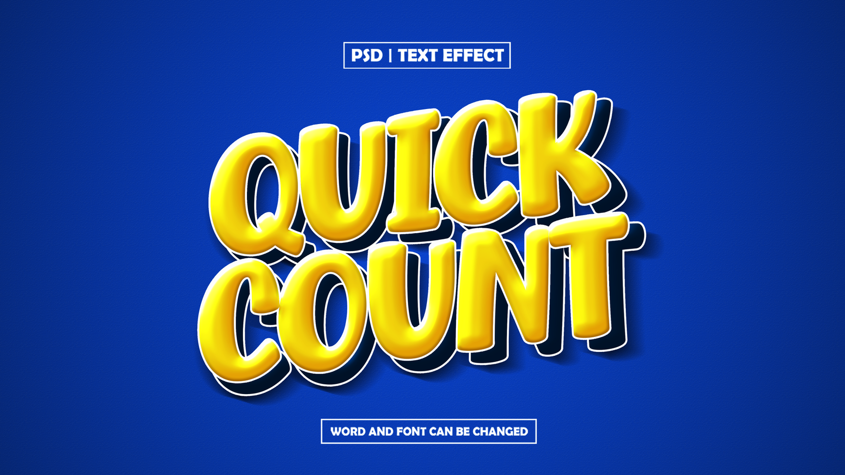quict count yellow text effect psd