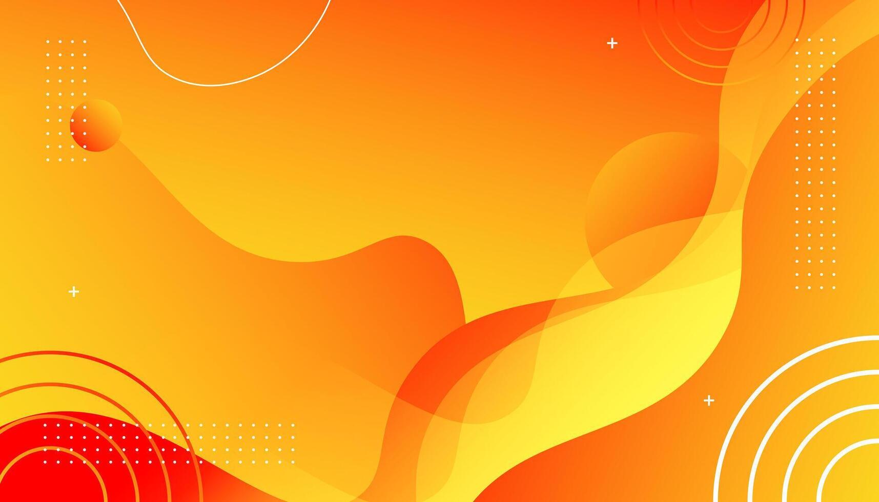 Abstract yellow and orange fluid shape modern background vector