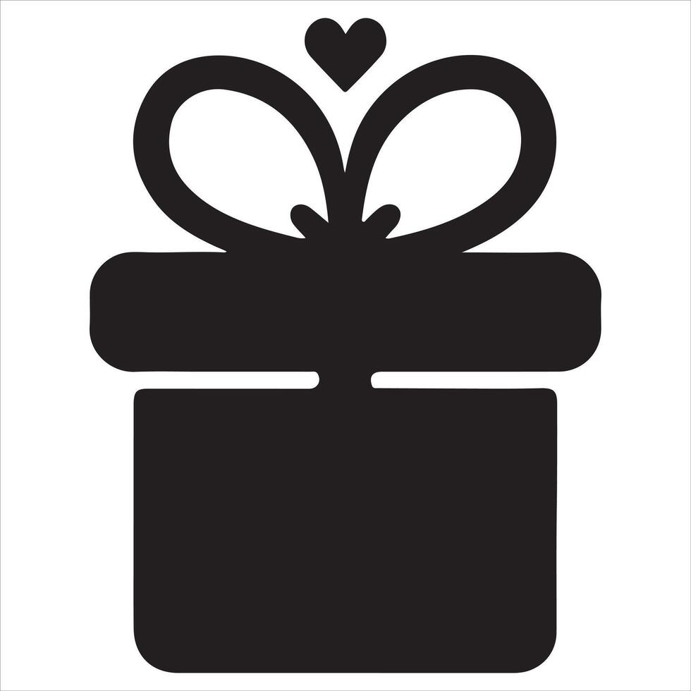 Black gift box icon for present, gift, holiday, simple vector