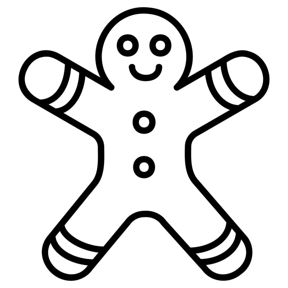 Gingerbread Man Outline Icon vector