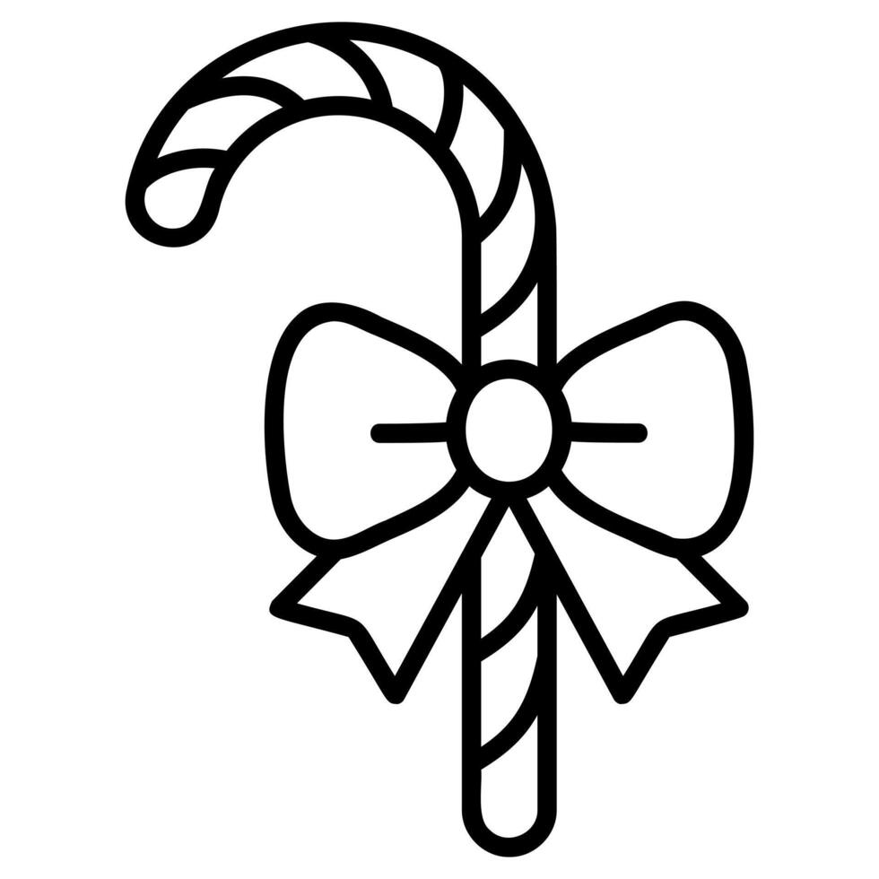 Candy Can with Bow Outline Icon vector