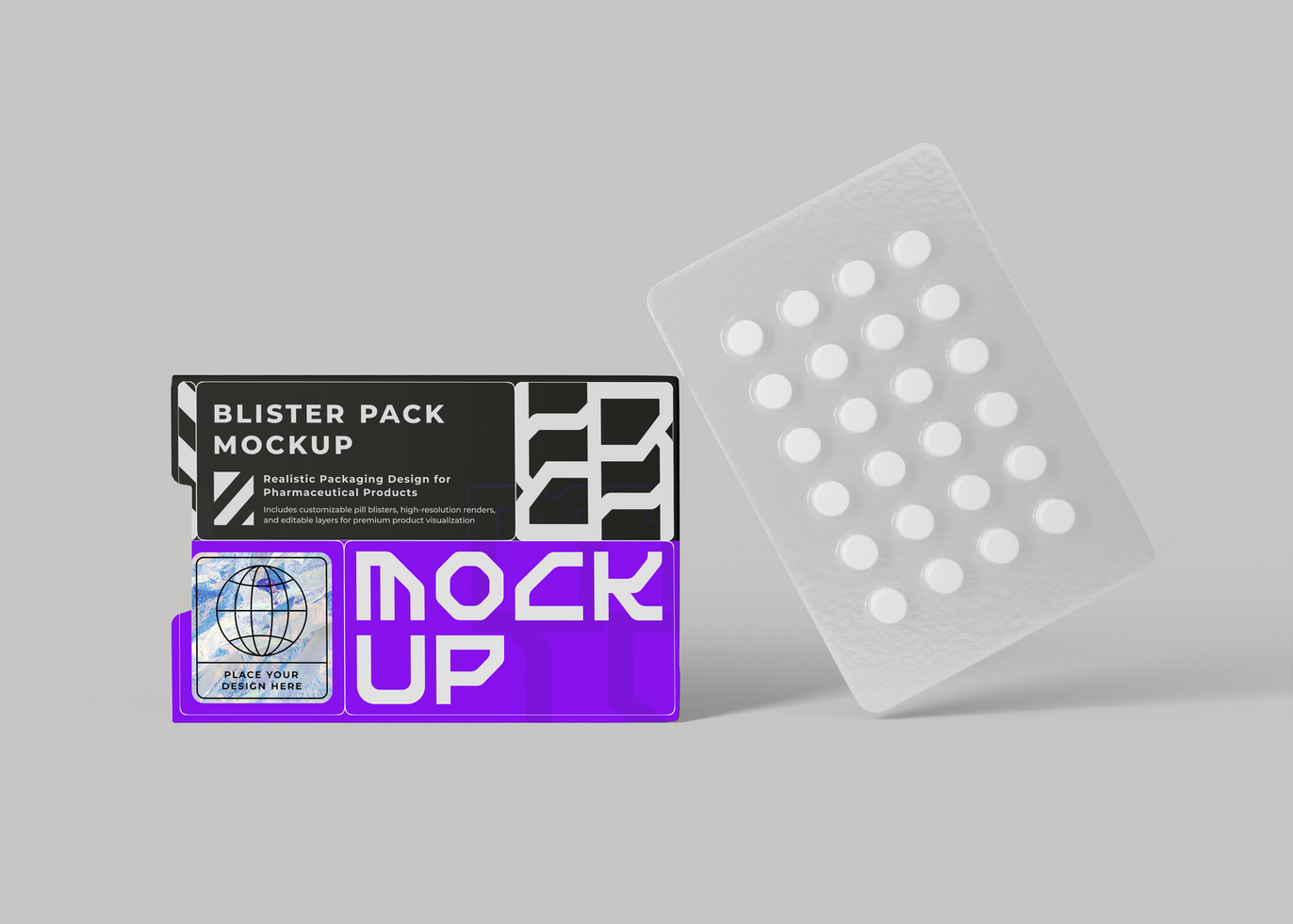 Sick Care Blister Pack Mockup psd
