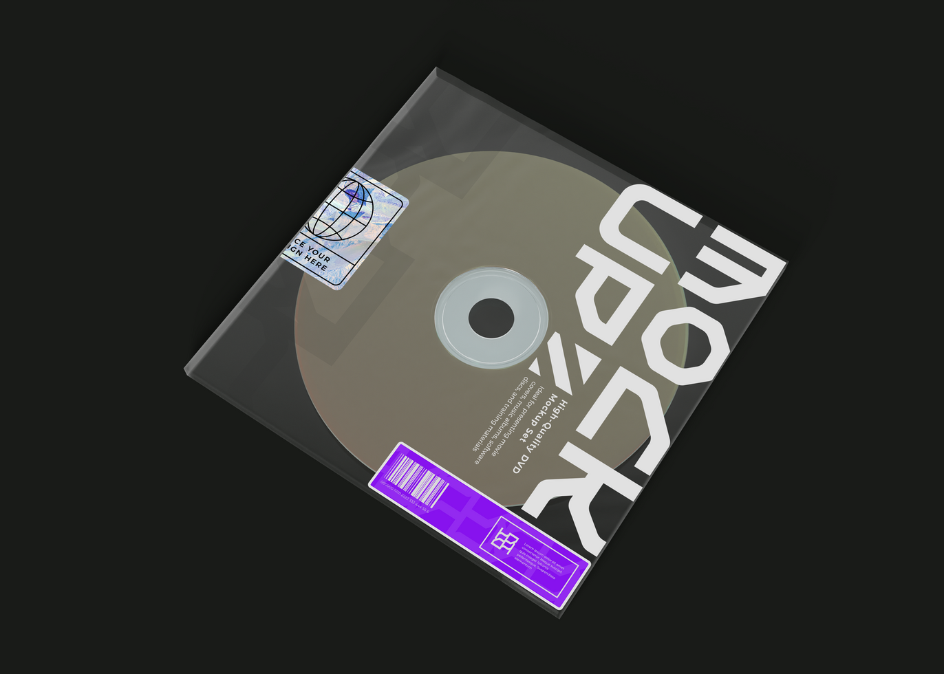 DVD Case and Disc Label Mockup psd