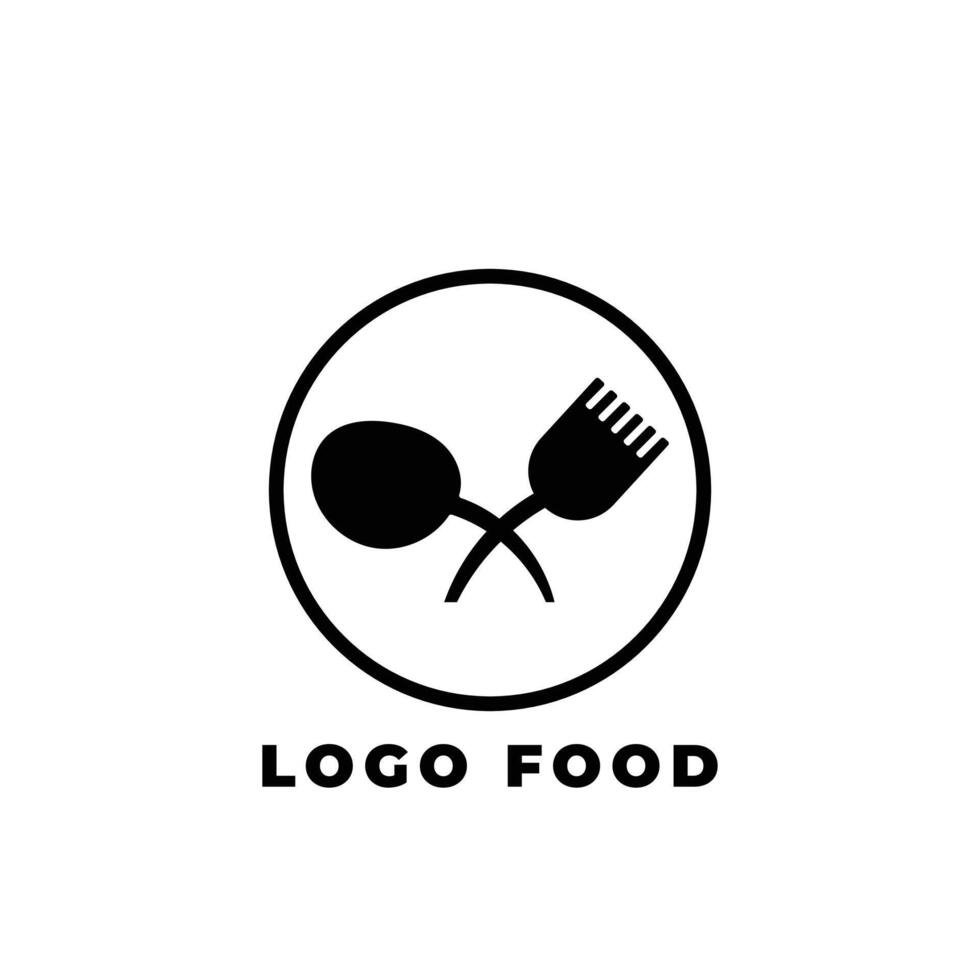 Logo knife fork Restaurant and menu design with food and cutlery icons cafe symbols in a clean illustration is perfect for your business needs vector