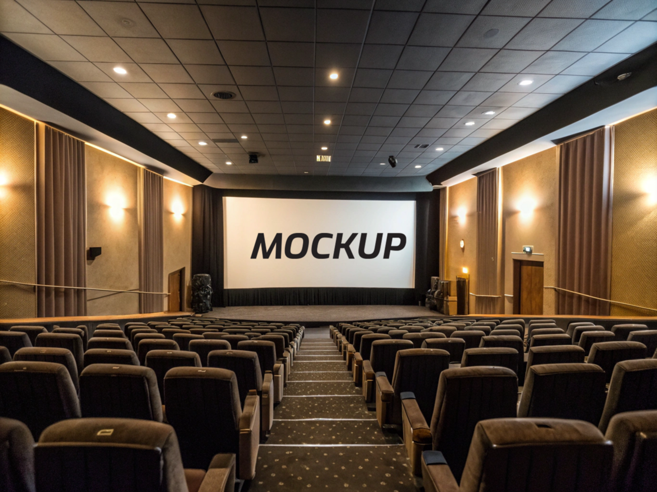cinema hall screen mockup psd