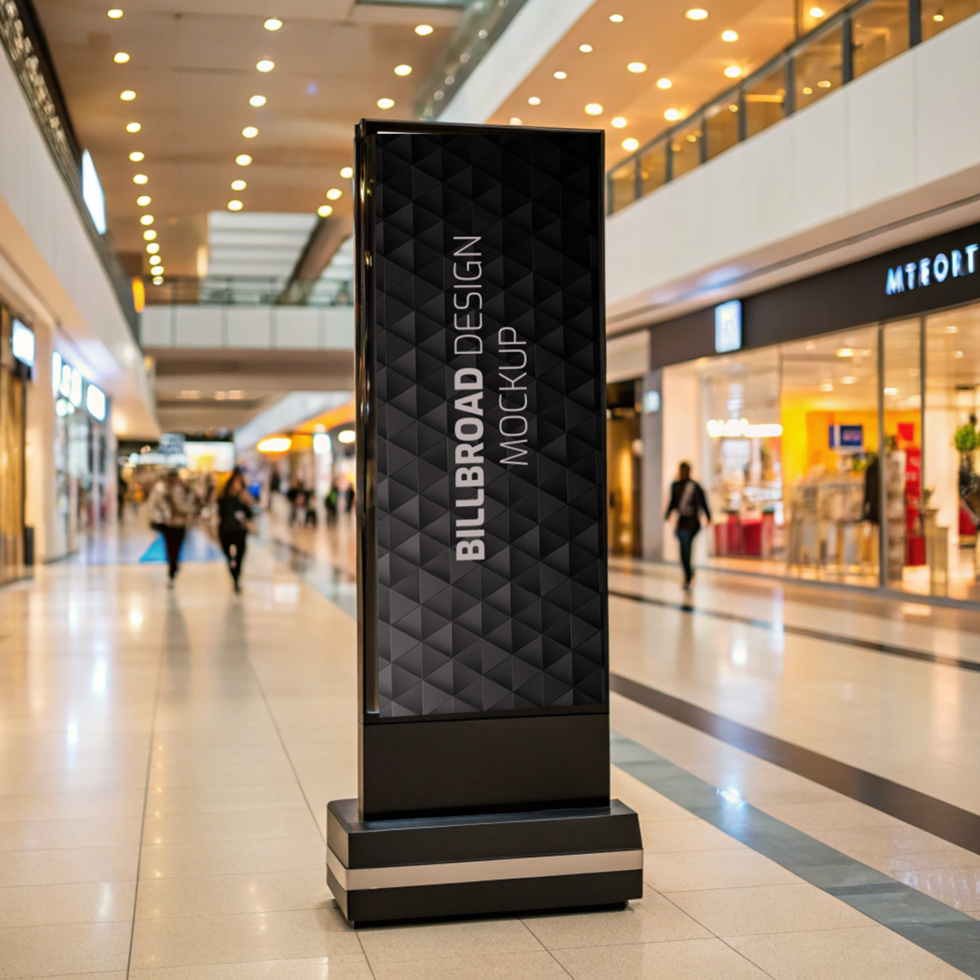 advertising inside shopping center billboard Mockup psd