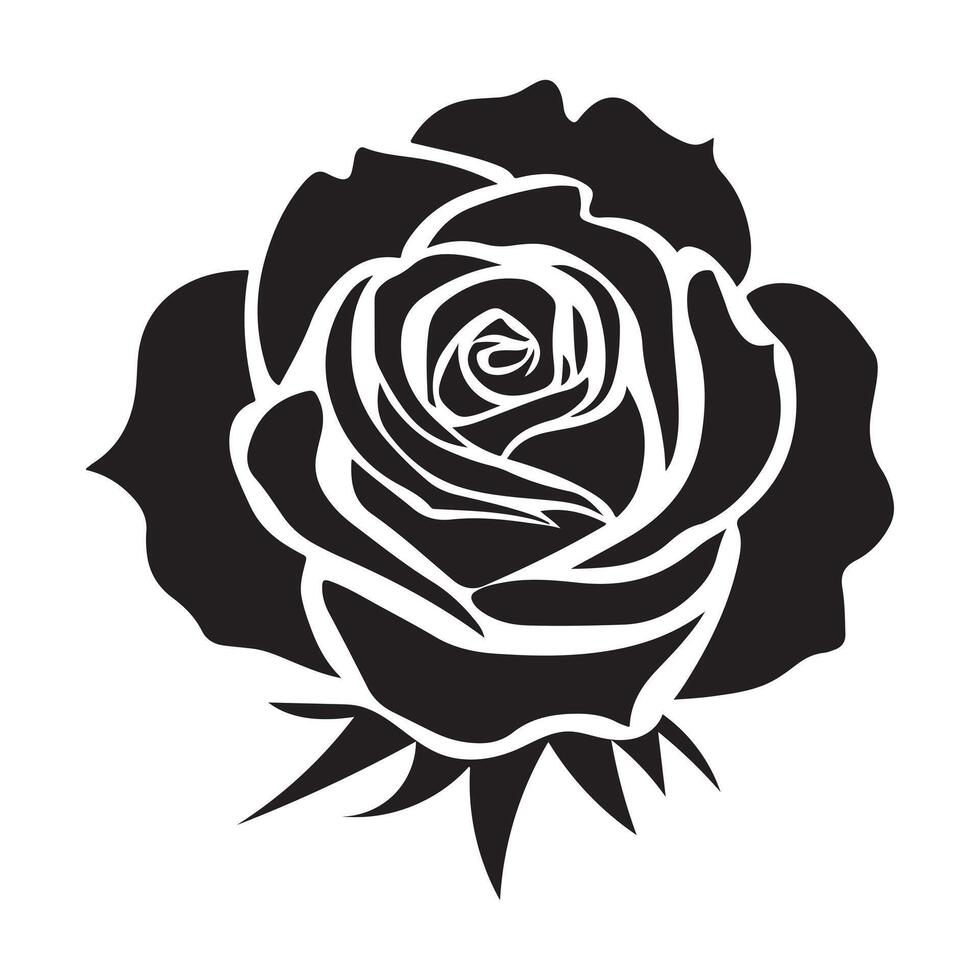 Timeless Rose Silhouette vector