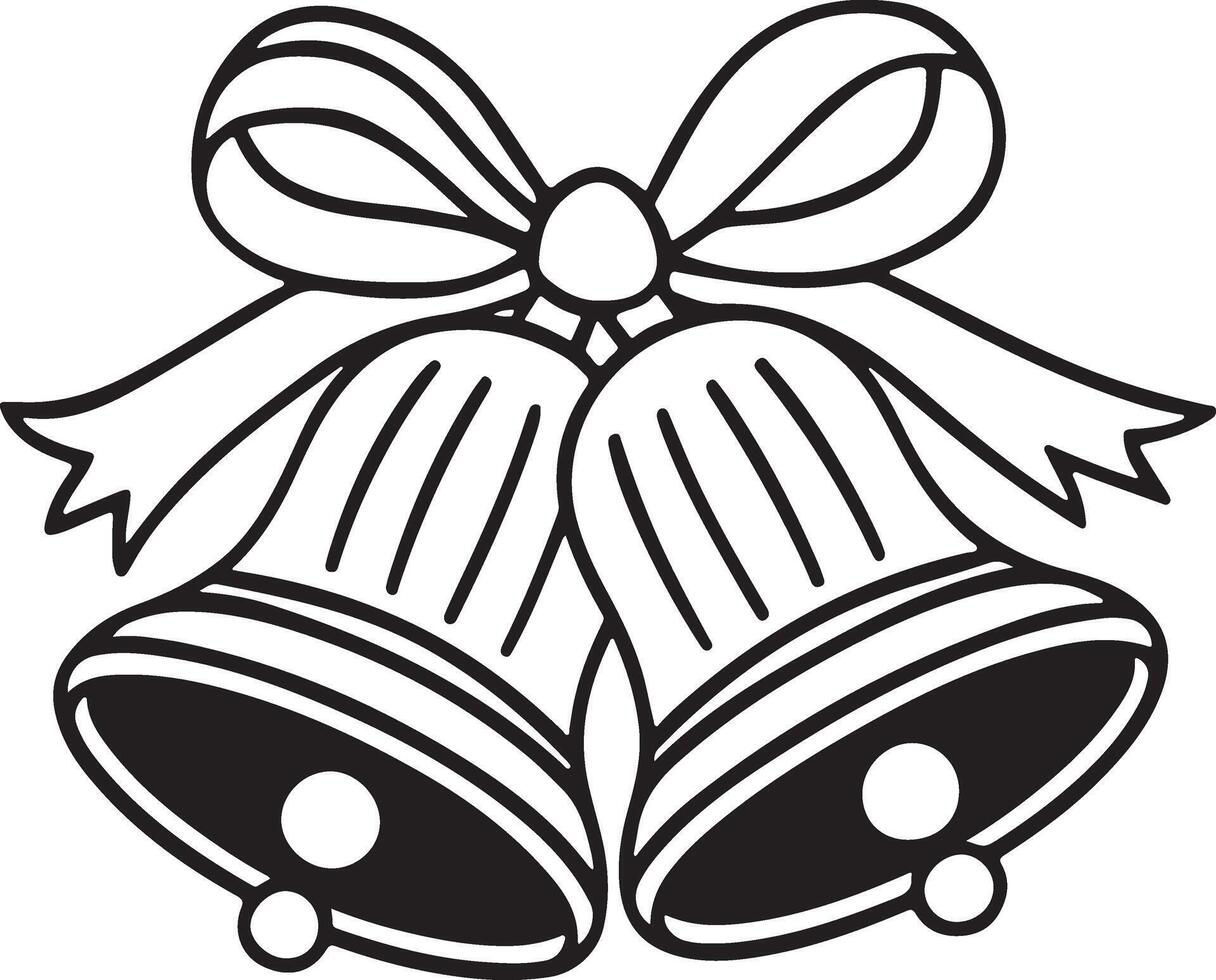Yuletide Bell Charm line art icon vector