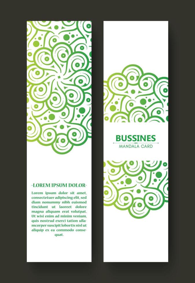 gradient green mandala business card design template vector