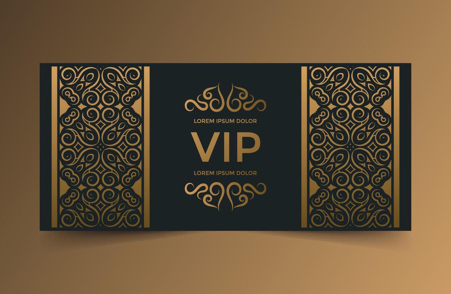 luxury dark vip card in ornament texture vector