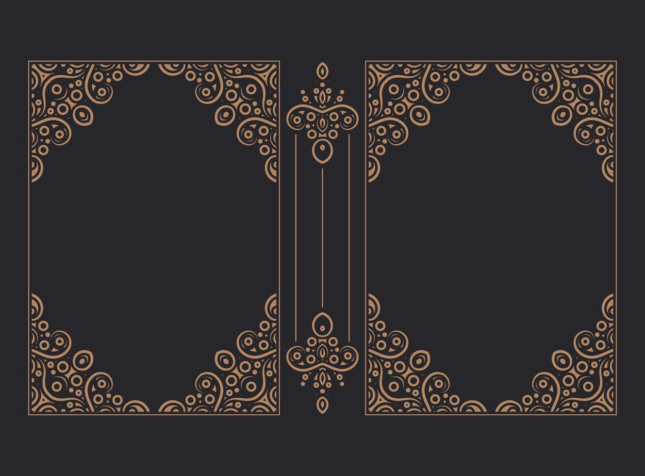 Ornamental book cover design template vector