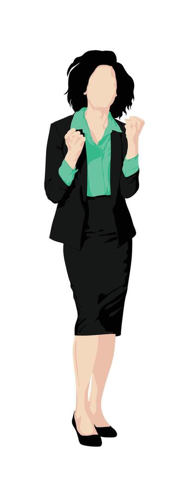 Empowered businesswoman no face faceless illustration vector