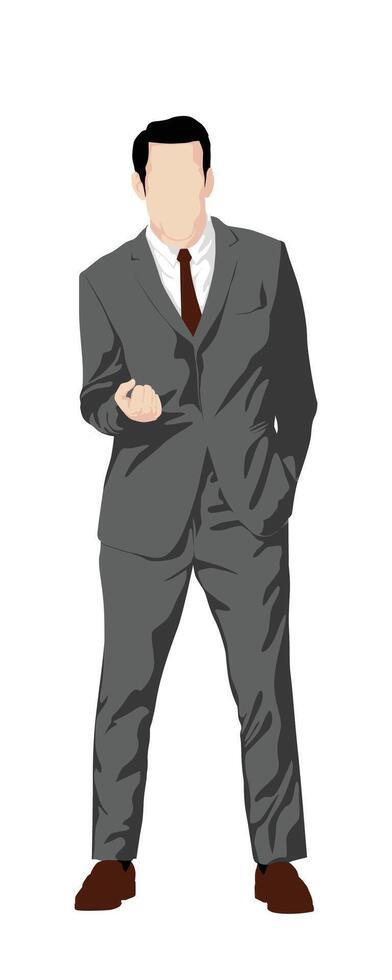 Confident businessman flat no face faceless illustration vector