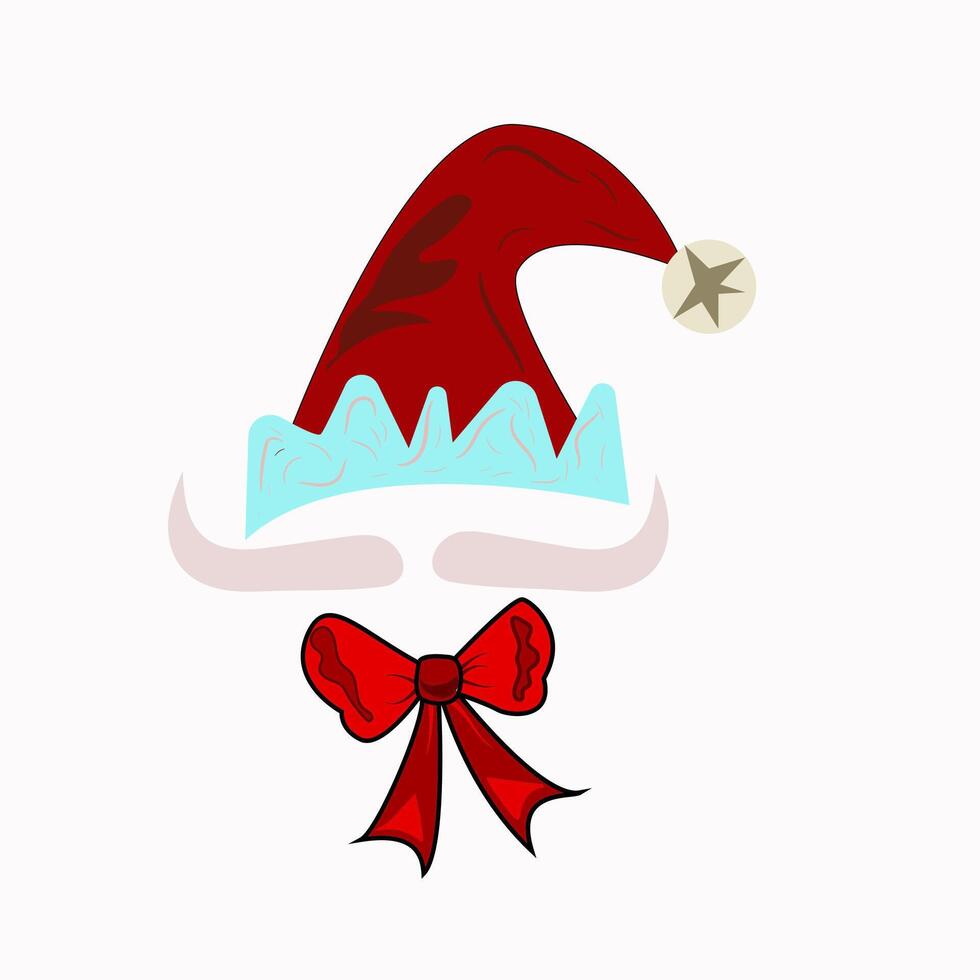 santa cap with Coquette bow vector