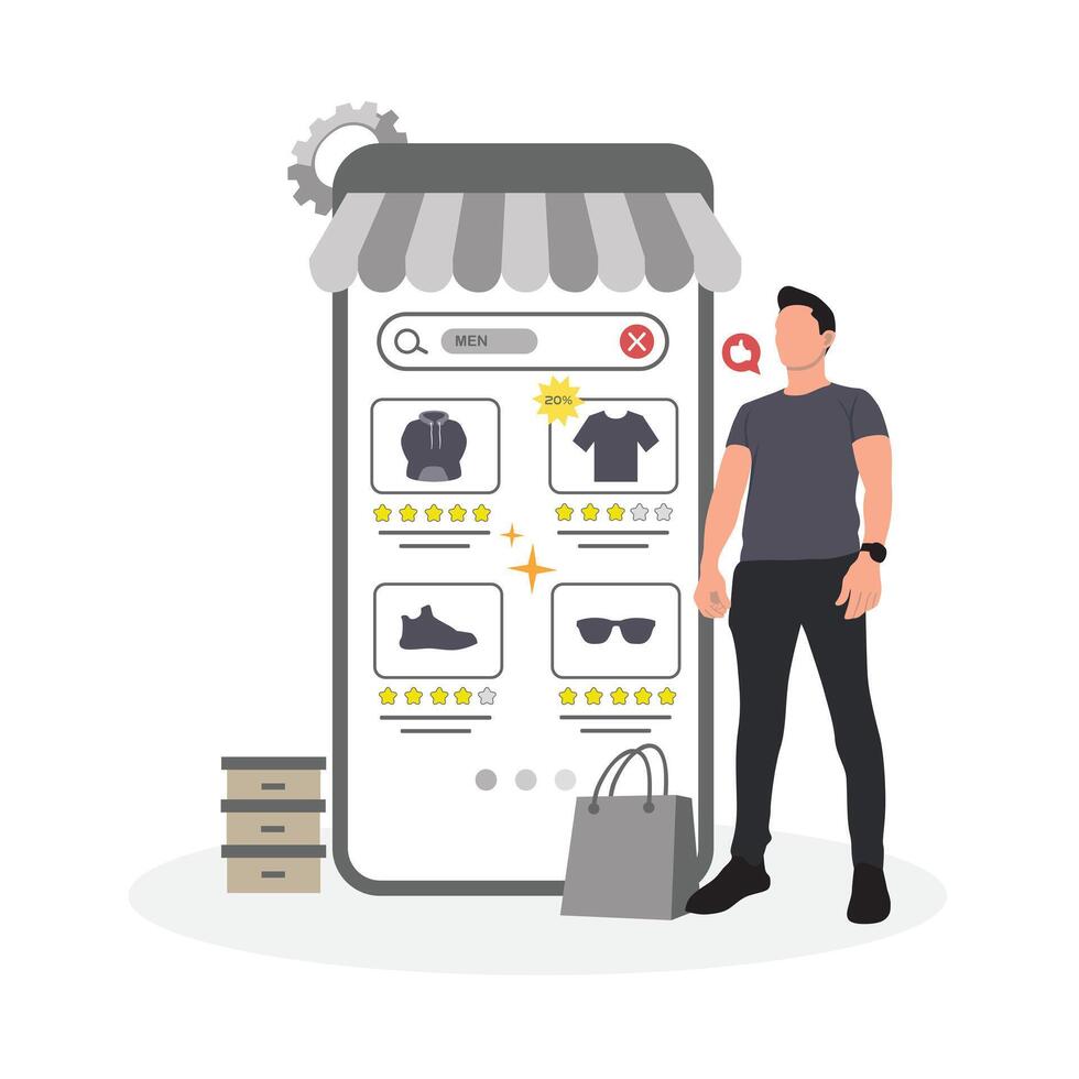 Smart Shopping for the Modern GentlemanSmart Shopping for the Modern Gentleman vector